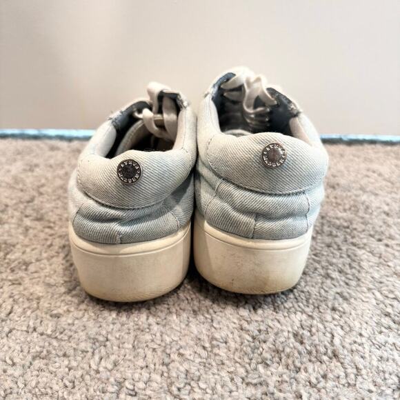 Steve Madden Sneakers Blue Light Wash Lace Up Womens 7 - Picture 5 of 8